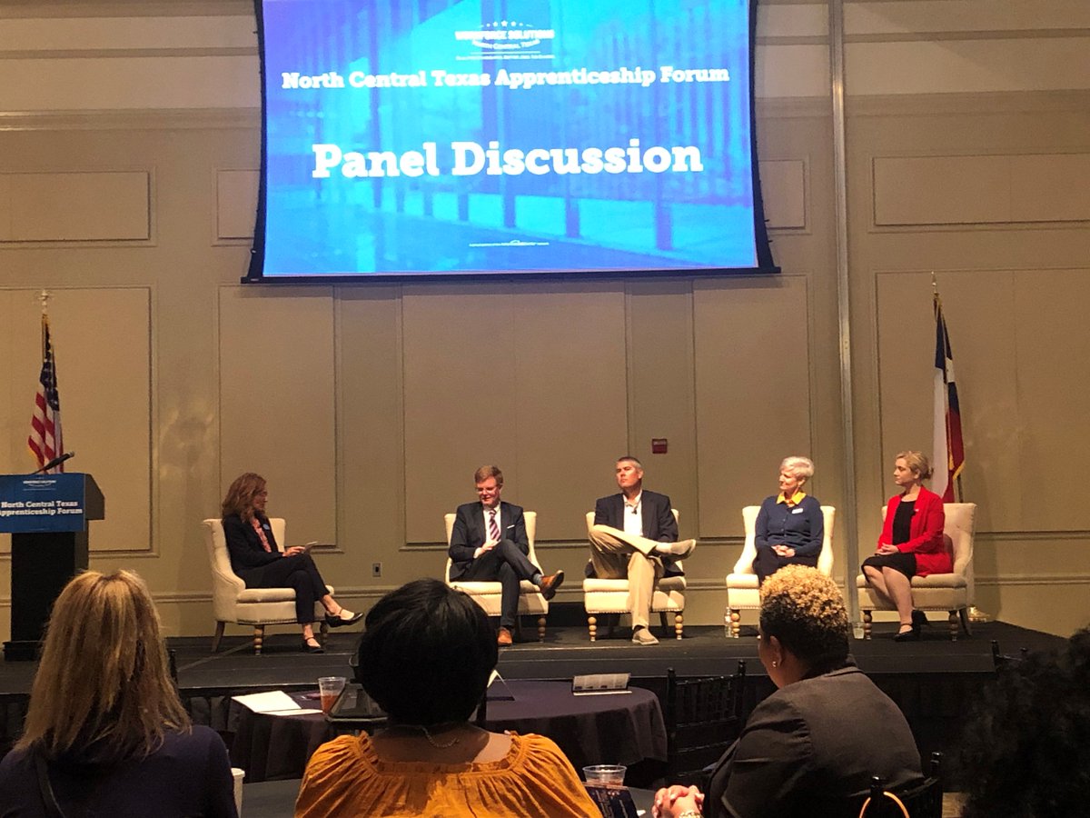 WSNCT's tweet photo. Our North Central Texas Apprenticeship Forum is in full swing! Our powerhouse panel is sharing incredible knowledge about the benefits of the Registered Apprenticeship model. @Bombardier @TSTCNTexas #CampFireFirstTexas @NavarroCollege #dfwjobs https://t.co/wCexD1oNGr