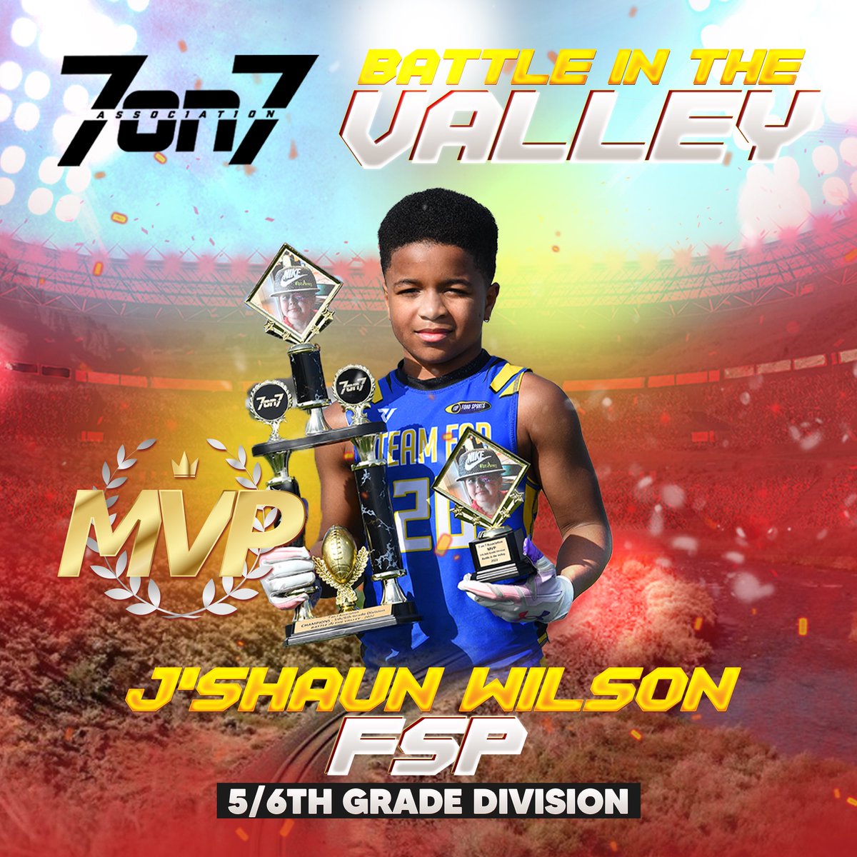congrats to <a href="/gofordsports/">Ford Sports Performance</a> <a href="/TFordFSP/">Tracy Ford</a> for winning the 5/6 Division at the #BattleInTheValley &amp; @JShaunWilson20 for winning MVP!!
