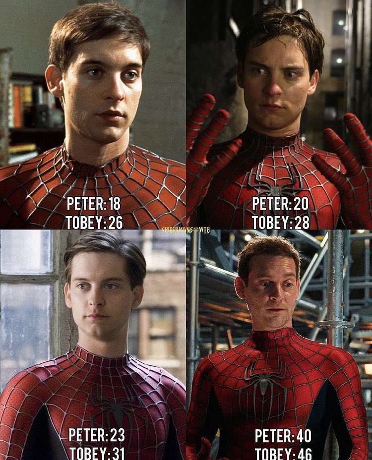 RT @TobeyGifs: Tobey ages in Each Spider-Man movie appearance https://t.co/ZDWTyP6nPC