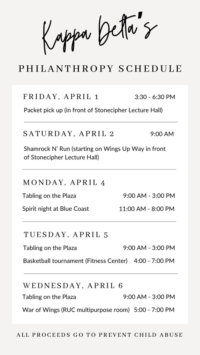 HAPPY SHAMROCK🥳🍀 All proceeds go to Prevent Child Abuse America! We are so grateful for your donations/participation &amp; we can’t wait to see you at our events!