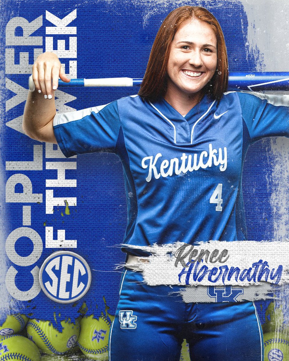 #SECSB 𝐂𝐨-𝐏𝐥𝐚𝐲𝐞𝐫 𝐨𝐟 𝐭𝐡𝐞 𝐖𝐞𝐞𝐤

Renee Abernathy • <a href="/UKsoftball/">Kentucky Softball</a> 
 
🥎 secsports.social/sb329