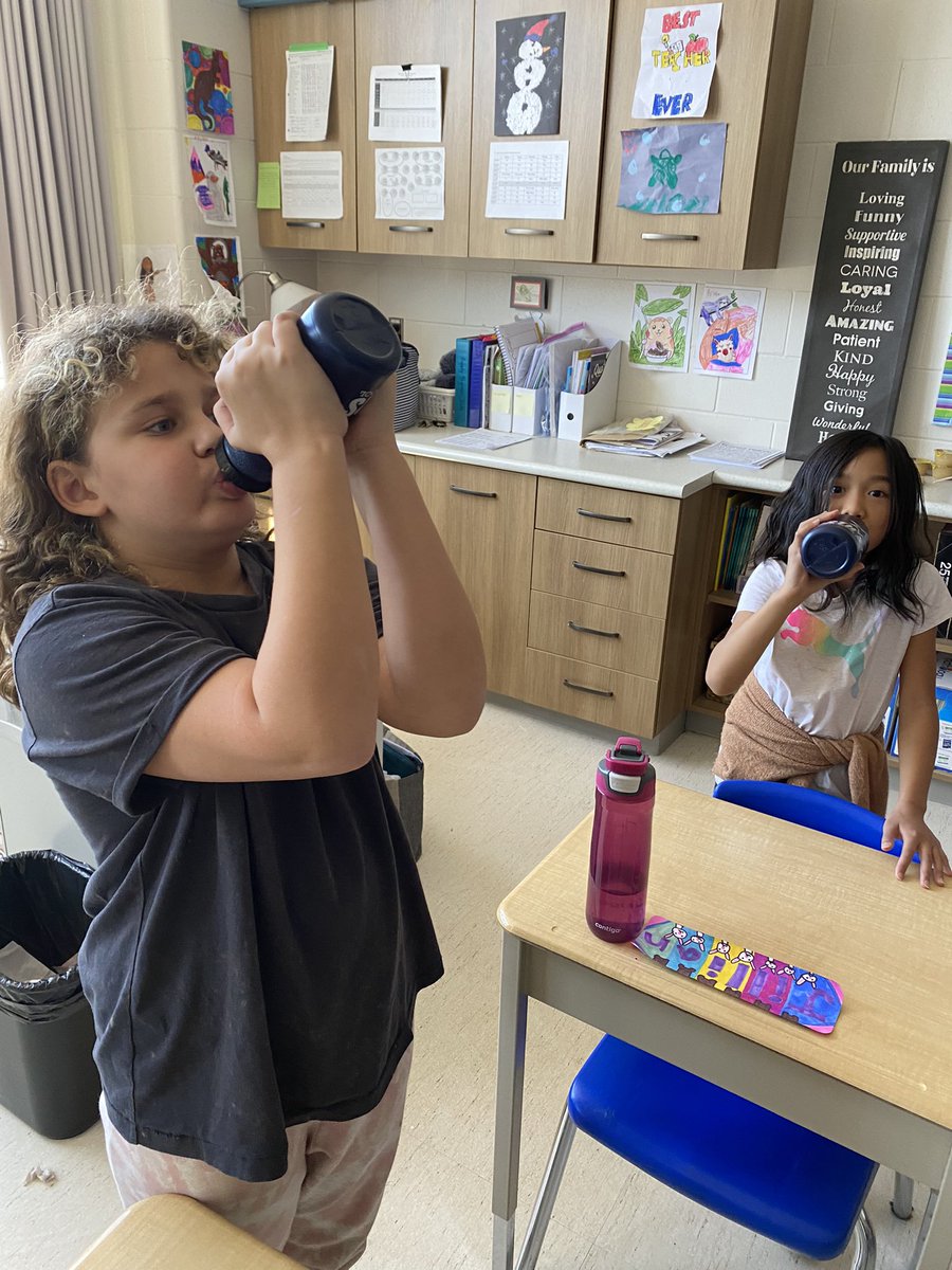 kpyper2017's tweet photo. Grade 2 loved participating in our school’s “Great Gulp” challenge. A great discussion about protecting our waterways and the importance of recycling, safe drinking water and reusing water bottles! @htubman2015 https://t.co/LhCeHrECZi