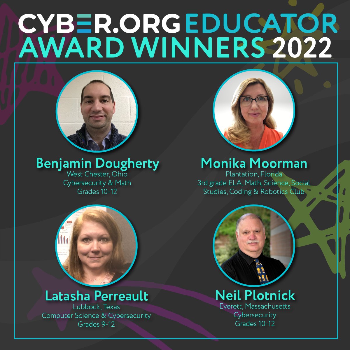 cyber_dot_org's tweet photo. ๐ฃCongratulations to the winners of the inaugural https://t.co/V8EVOj6ZiP Educator Awards!
๐ Benjamin Dougherty
๐ Monika Moorman
๐ Latasha Perreault
๐ Neil Plotnick
Each will deliver a master class on their classroom successes this year at #CEDF! โก๏ธ https://t.co/MX566M0pdR https://t.co/cEBJ5imUvT