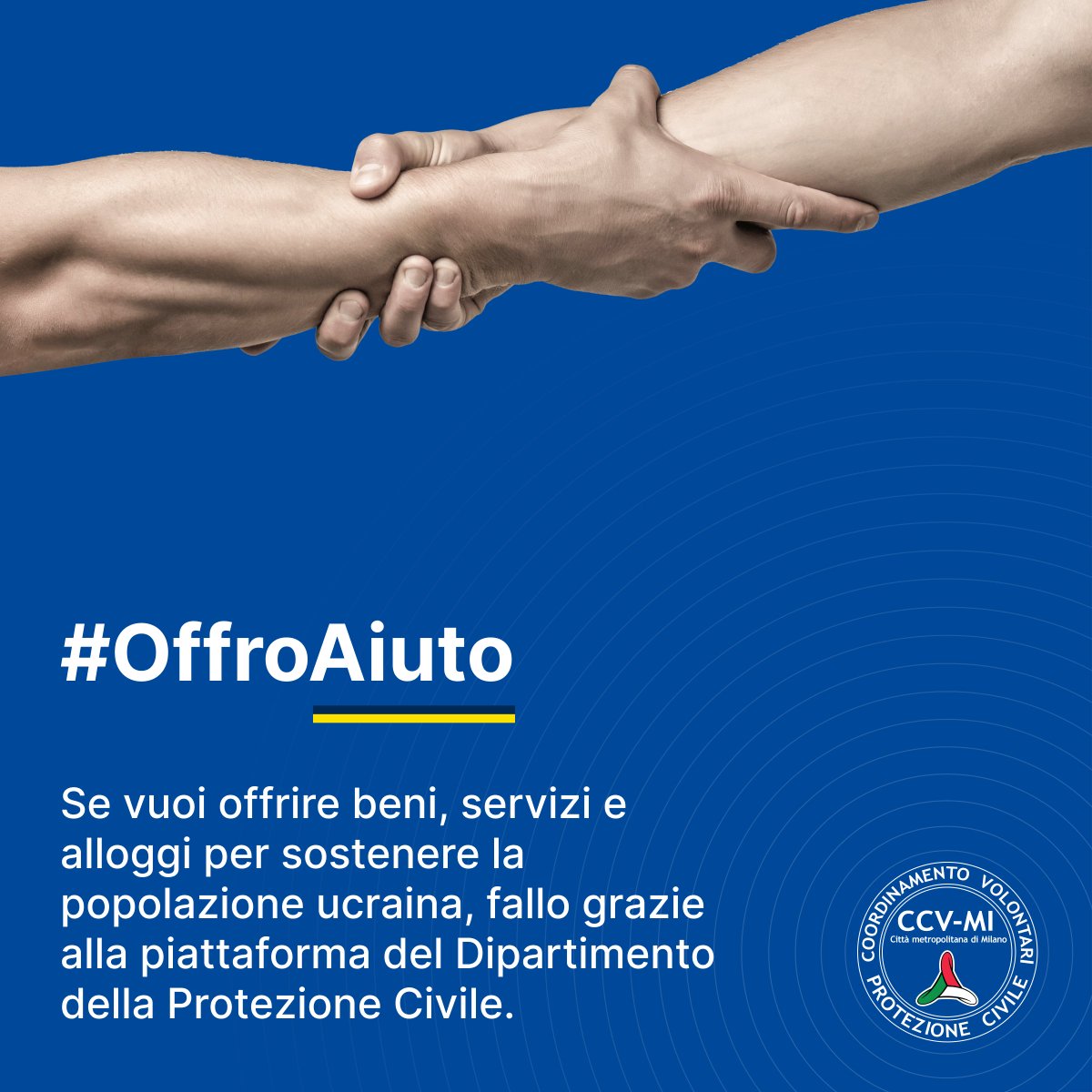 ccv_mi's tweet photo. Grazie alla sensibilità di molti, nasce #OffroAiuto, la piattaforma del @DPCgov per offrire beni, servizi o alloggio. https://t.co/joHKAdQ5KJ https://t.co/rinOpKKwd0
