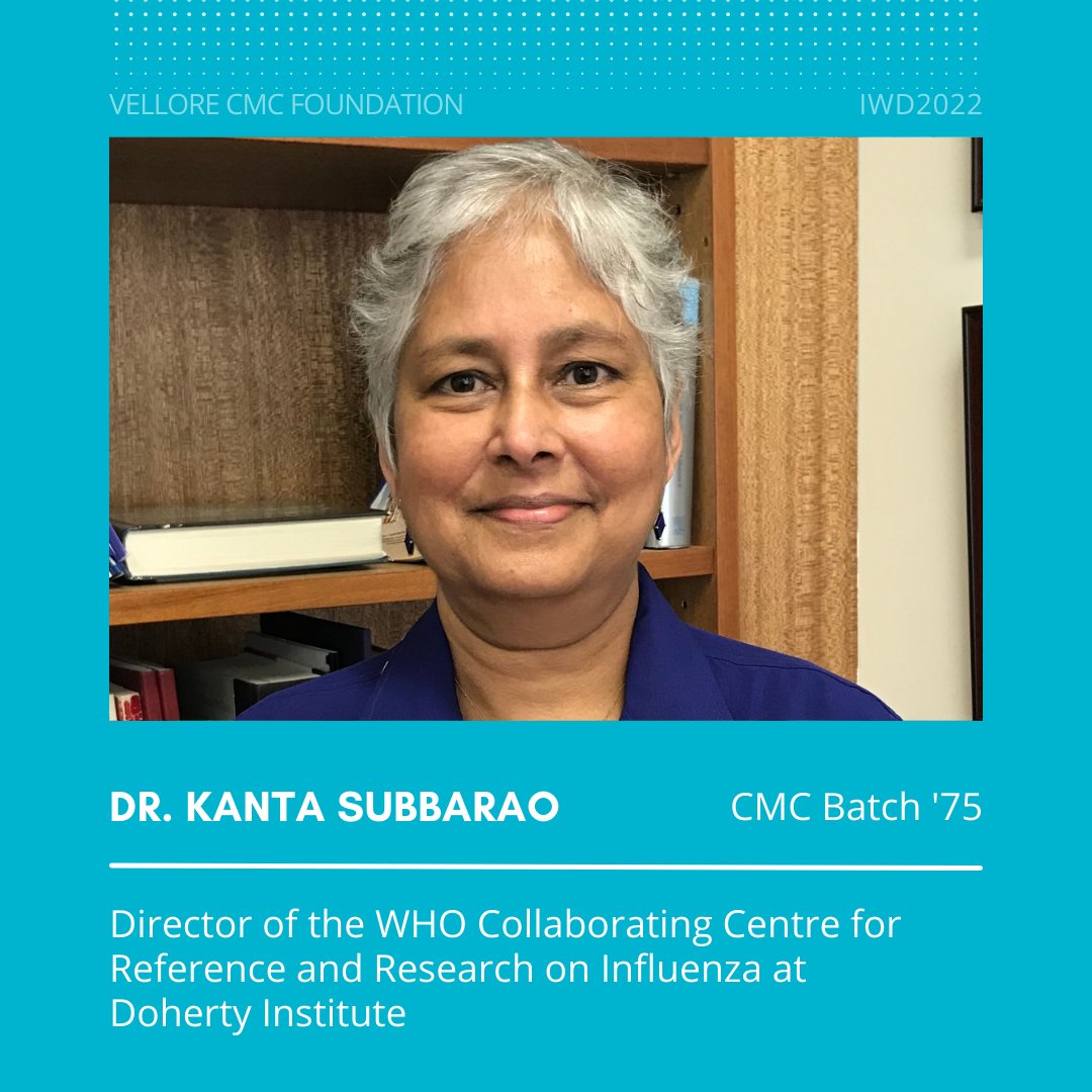 VCMCFoundation's tweet photo. Meet the world-renowned influenza expert: https://t.co/YQmun6Llfk
In Dr. Kanta Subbarao’s interview, she discusses new viral diseases & her decision to pursue a career in advancing public health.
#IWD2022 #WomenInScience #cmcalumni https://t.co/TrKcICbVYV