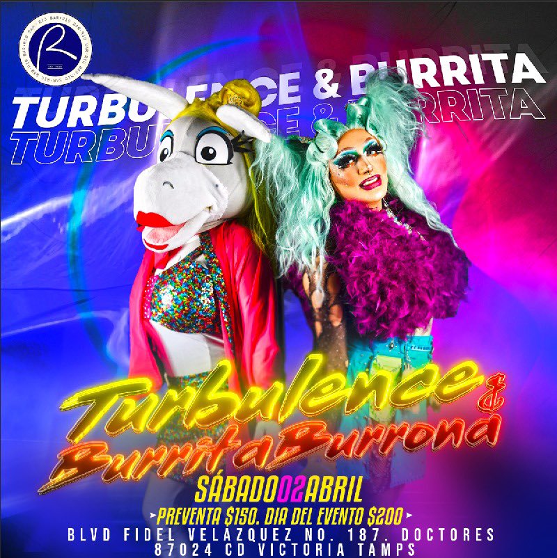 turbulencequeen's tweet photo. " VOY POR TI AMPONA TOUR “ SE EXTIENDE, ASÍ QUE ESTE SÁBADO 2 de ABRIL
-15:00hts. NOS VEMOS EN LA @BreeConMx
-24:00hrs. NOS VEMOS EN #RIOBAR DE CD. VICTORIA TMPS.
O NO PUEDEN ?
@burritaburrona y Trubu al servicio de la comunidad, kheeee? https://t.co/pnWqrPf0W5