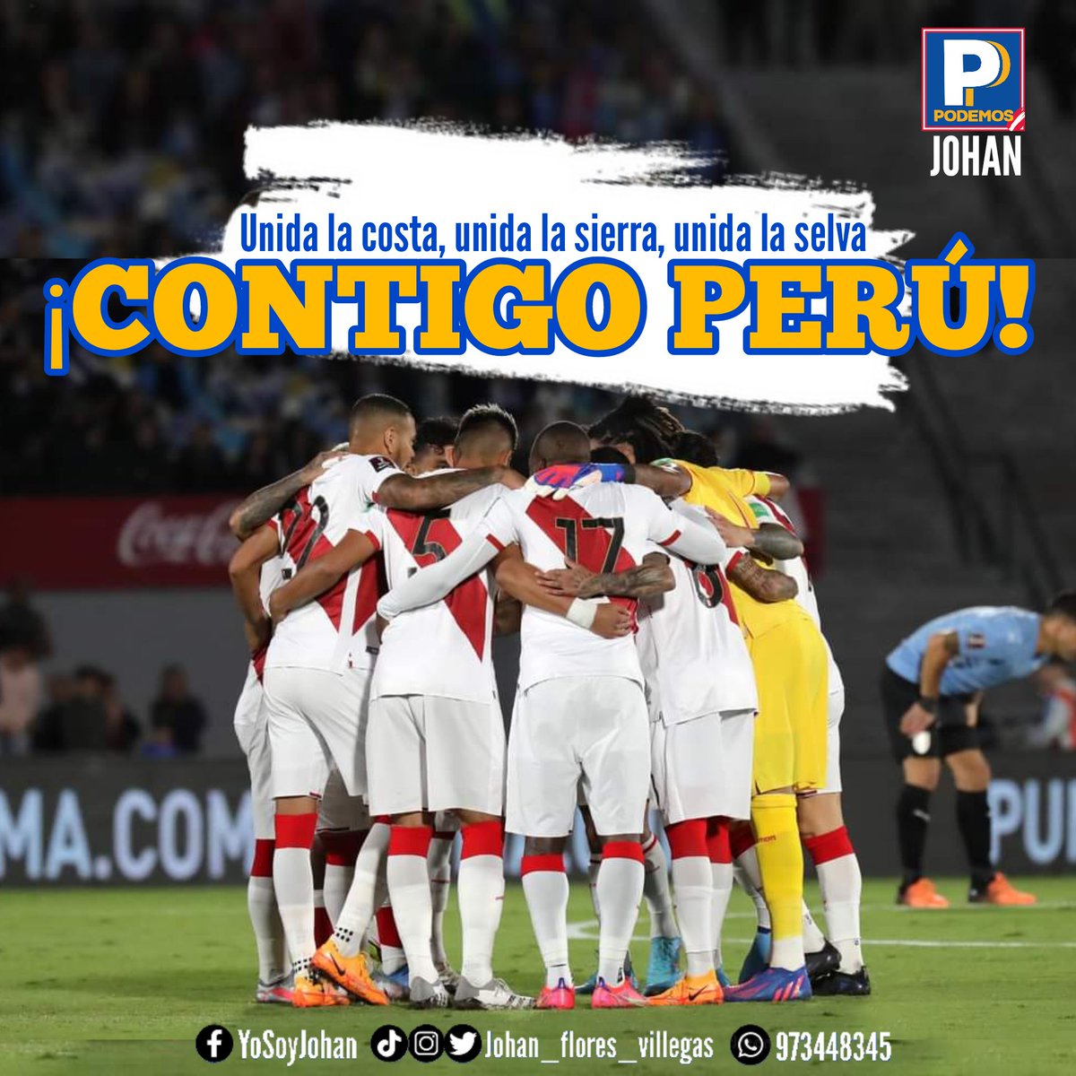 ¡CONTIGO PERÚ!
Hoy nuestra selección defenderá nuestra bicolor en busca de la clasificación..
Hoy todos somos un solo corazón ❤️  ¡QUÉ VIVA EL PERÚ!

 #PERÚ #Paraguay #Fútbol #clasificación #qatar2022worldcup #corazon #JuntosSíPodemos