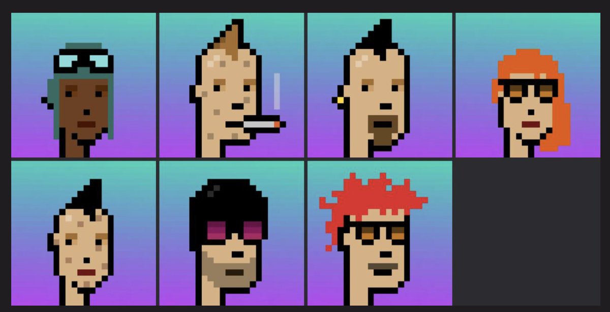 CryptoNaval's tweet photo. @PunksOnSolana I'm not gonna sell my lucky seven #SolPunks 🤪 even if they can now be listed on @opensea #Solana #SolanaNFTs https://t.co/XXTT2LY9BI