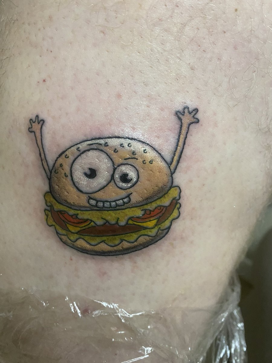brooksyburger's tweet photo. I can never change my logo from this point on hahah #twich #BurgerandFries #crazy #tattoo https://t.co/NIGnxZFNWq