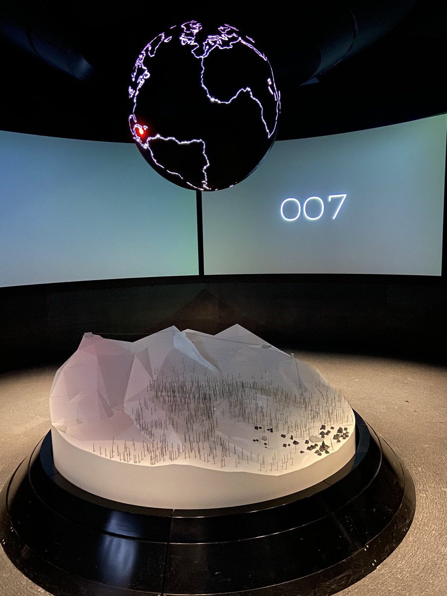 TheWizardOfIce's tweet photo. #007Elements @soeldencom catchup:
1. Nice homage to Piz Gloria with Bond’s coat of arms instead of Blofeld’s
2, 3 & 4: Various video installations with the architecture feeling nicely Ken Adam and it’s mentioned he was an influence when designing the whole thing.
#TirolWiz
1/2 https://t.co/25DnLBJRHt