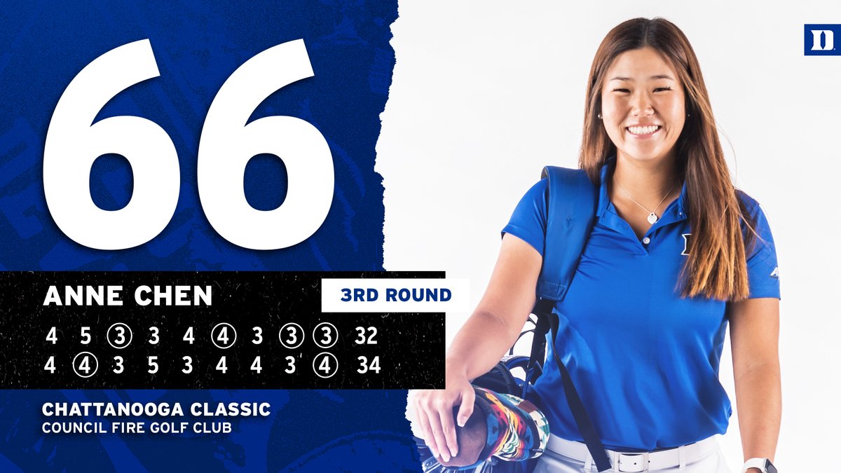 DukeWGOLF's tweet photo. Six birdies ✅
No bogeys ✅
Career-low round ✅
18-hole tournament record✅

Have a day, @annechen_1 👏 https://t.co/5ggWmZWSAn