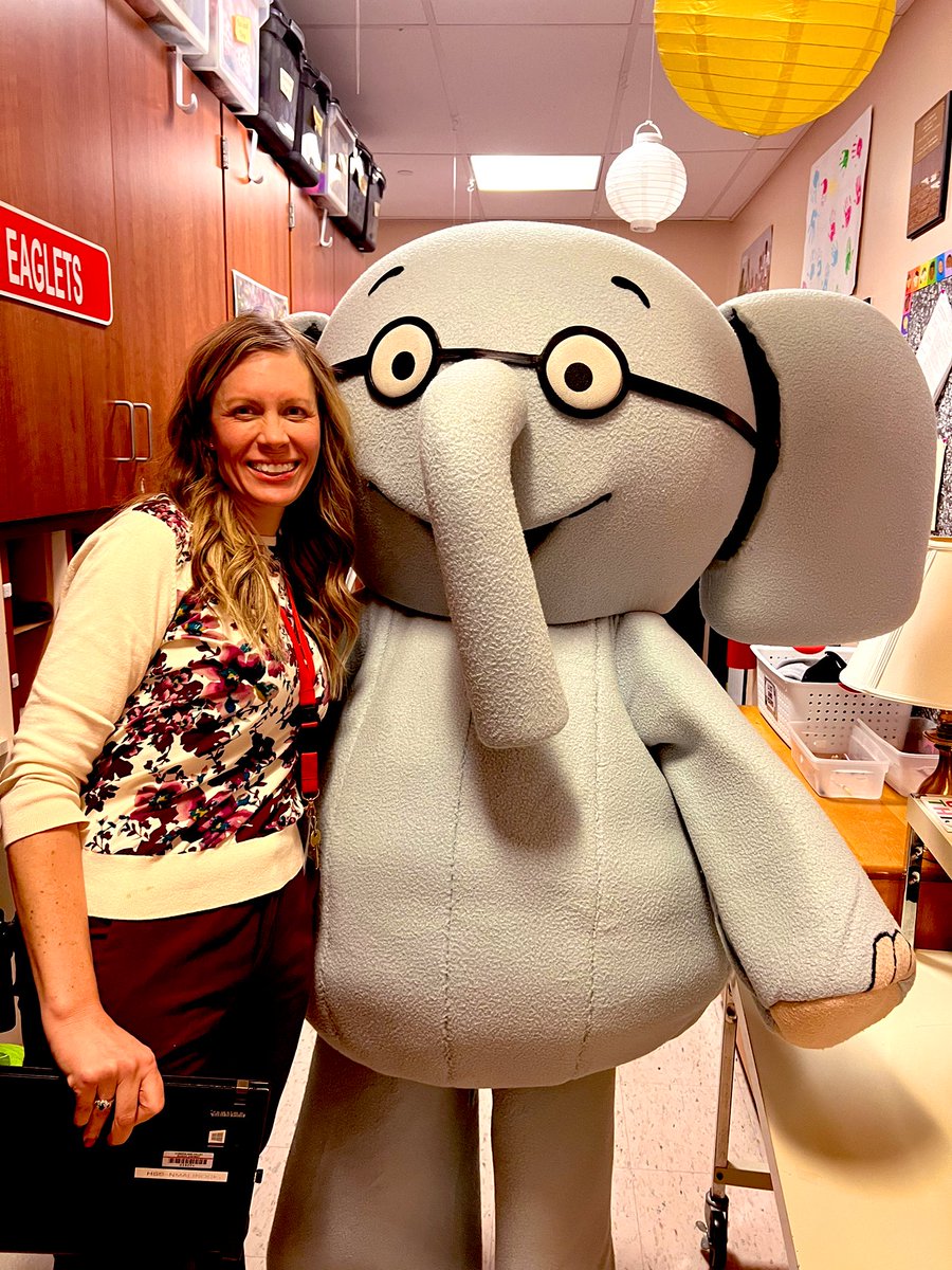 DrMalinoski's tweet photo. You never know who you’re going to run into in our halls. I found the elephant but where is the mouse? #CVEagles https://t.co/io4qDWrAR6