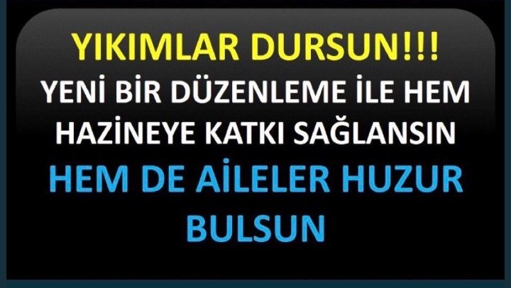 <a href="/baskanbsakalli/">Burhan Sakallı</a> Yeni bir düzenleme ile rahat bir nefes almak istiyoruz vatandaş çok zor durumda sesimize kulak verin.
#HobiBahceleriYıkılmasın
#İmarBarışıGüncellensin