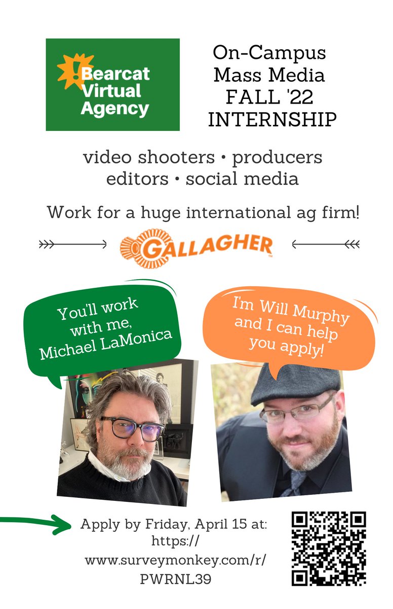 HireABearcat's tweet photo. Bearcats - are you looking for an on-campus internship for the fall of 2022? If so check out the information below and apply by April 15th. https://t.co/NQF9yoItXR