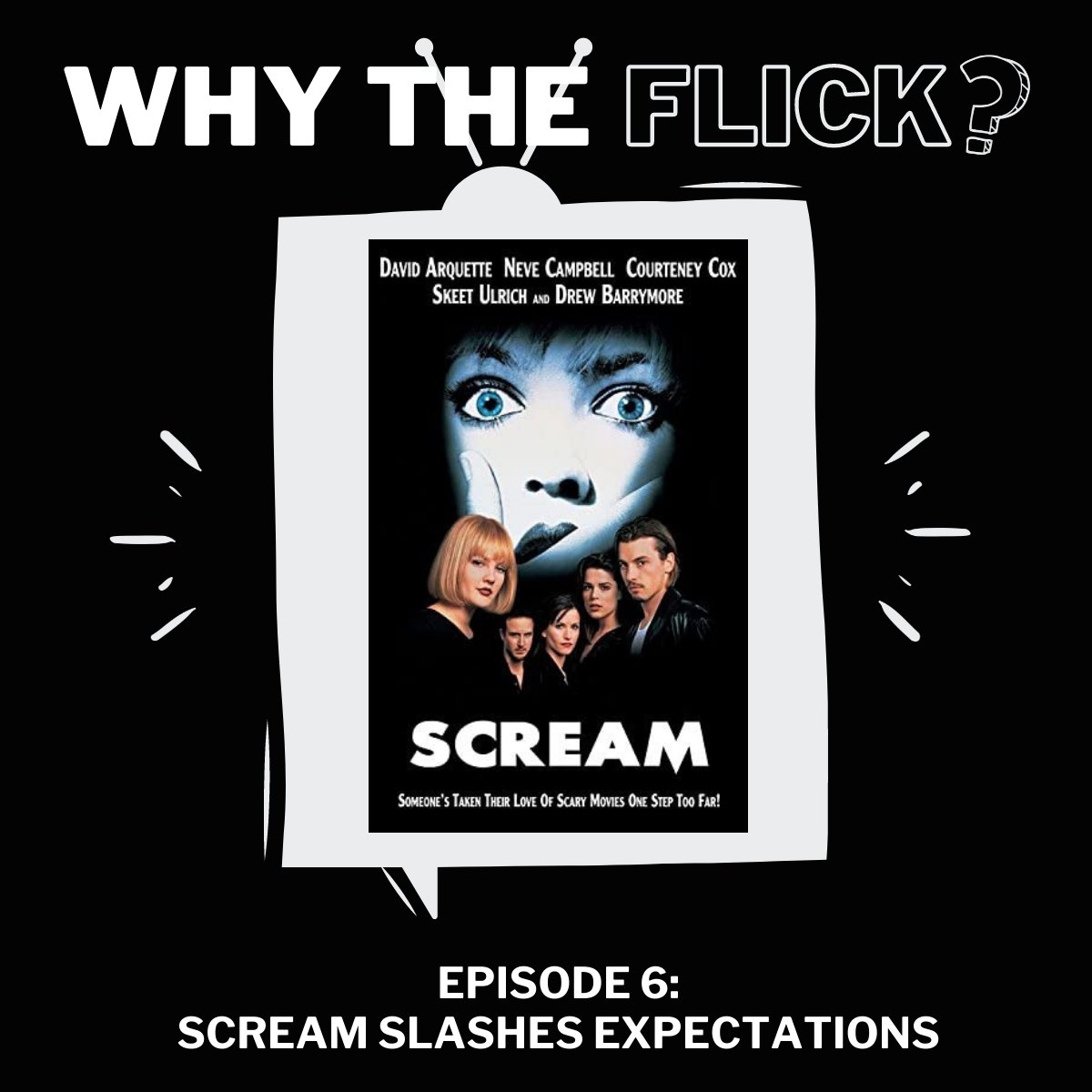 EDePompei's tweet photo. In Ep. 6 of @whytheflick, @clairewhite514 and I travel back to the 90s for Wes Craven's Scream. And yeah, it's weirder than we remembered. Listen here:  https://t.co/ywbC34jCoi 

All 17 episodes of Why the Flick? are available wherever you listen to podcasts. https://t.co/4a6Wf5eWOv