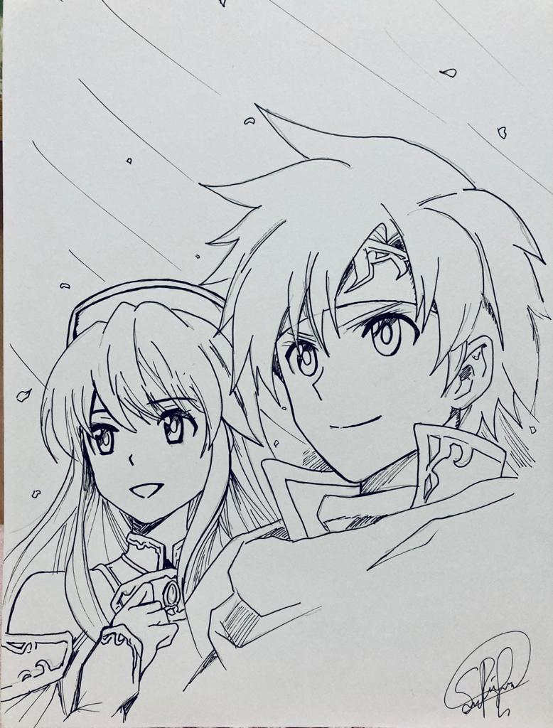 metalgerap's tweet photo. To celebrate Fire Emblem 6 20th anniversary want to share this super cute drawing made by my sister!
Hbday! #FireEmblem #TheBindingBlade https://t.co/HL3ERGVT1X
