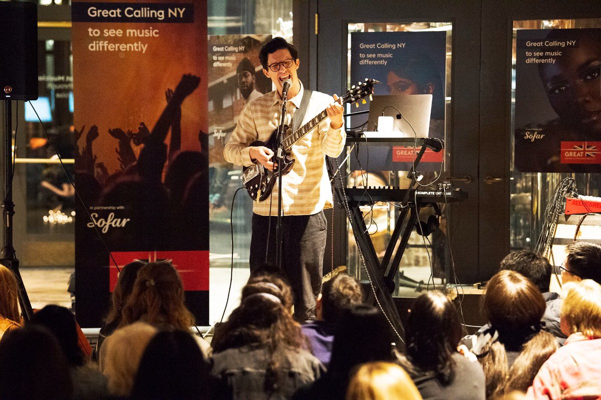 GREATBritain's tweet photo. This week, we’ve been showcasing the new wave of UK music talent in #NYC with @sofarsounds through a series of secret gigs in surprising spaces. A fitting finale for an incredible month of #GreatCalling #SeeMusicDifferently https://t.co/8sPNJfaXew