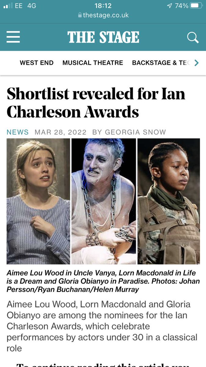 RBC_BAAM's tweet photo. Congratulations to #rbcAM @ActorMuso graduate @gloriaobianyo on being shortlisted for the 2022 Ian Charleson Award. @rosebruford #BrufordCommunity #BrufordGrads https://t.co/jlA7zfR9IE