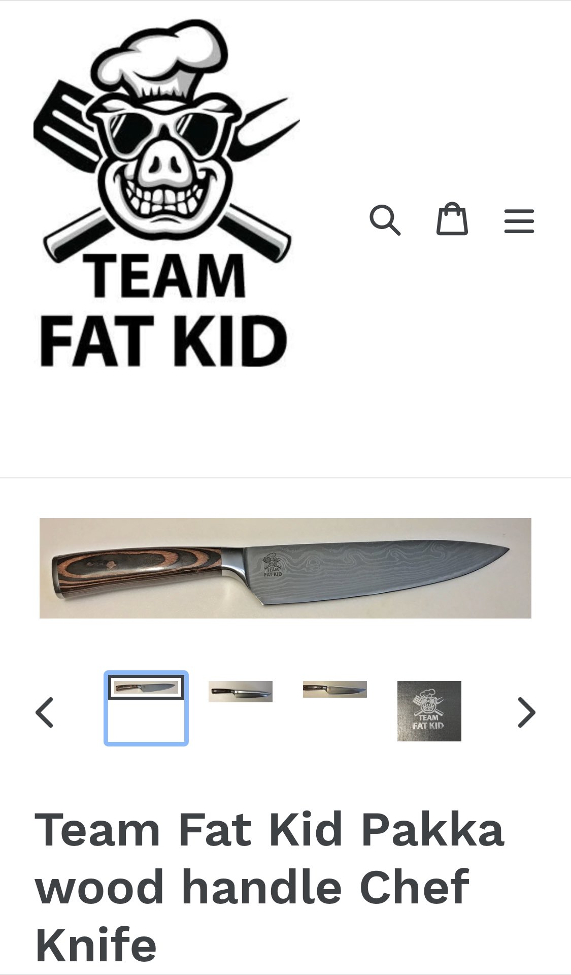 Team Fat Kid Pakka wood handle Chef Knife