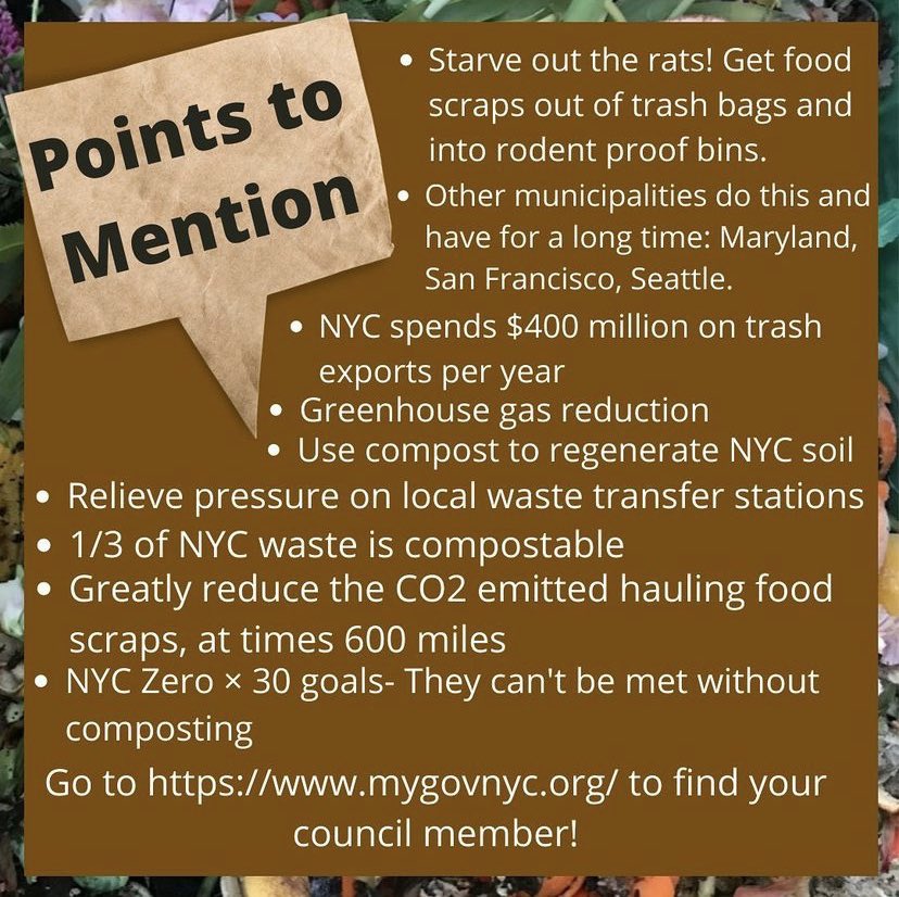 SaveNYCCompost's tweet image. Have you called your NYC Council Member yet about making composting a universal, mandatory program? 👇🏽👇🏽👇🏽