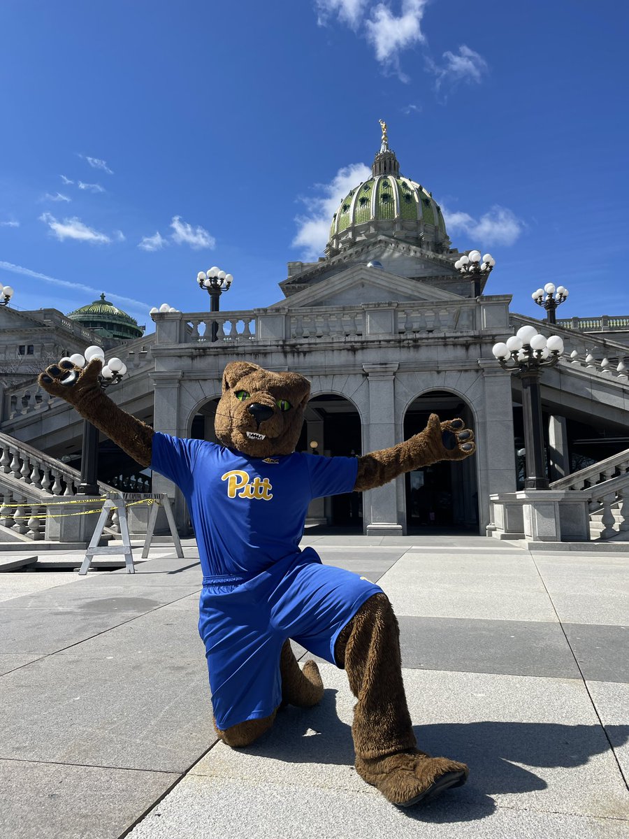 ROCthePanther's tweet photo. Making things happen today in Harrisburg with @PittTweet! 😺

#H2P | #SupportPAStudents | #PittDay https://t.co/i2oVBCvgsf