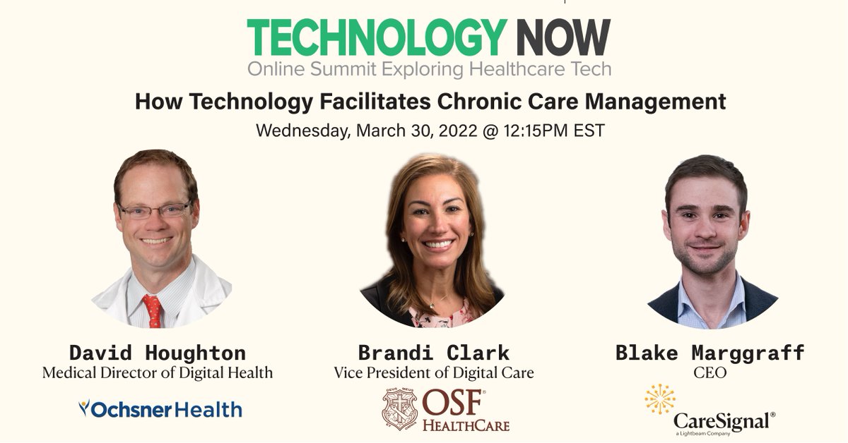 Join us this week for Technology NOW with HealthLeaders! The virtual summit discussion will focus on how health systems can boost care management with remote patient monitoring hubs.la/Q016_1vg0 #RemotePatientMonitoring #ValueBasedCare #VirtualCare #DigitalHealth