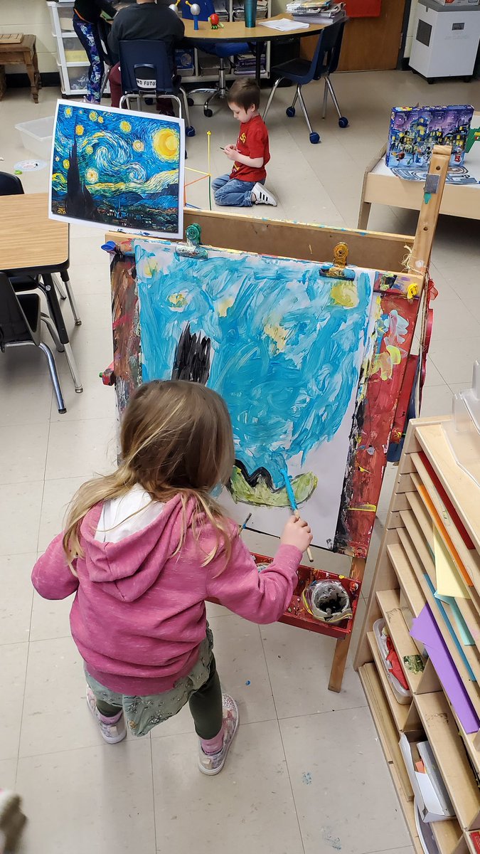 K5htb's tweet photo. My favourite time of year! Learning about famous artists! Getting our Starry Night on. Look at our incredible artists! 🎨 @GrfSchooners @dsbn @RECEMacKay https://t.co/md6evKC9Ed