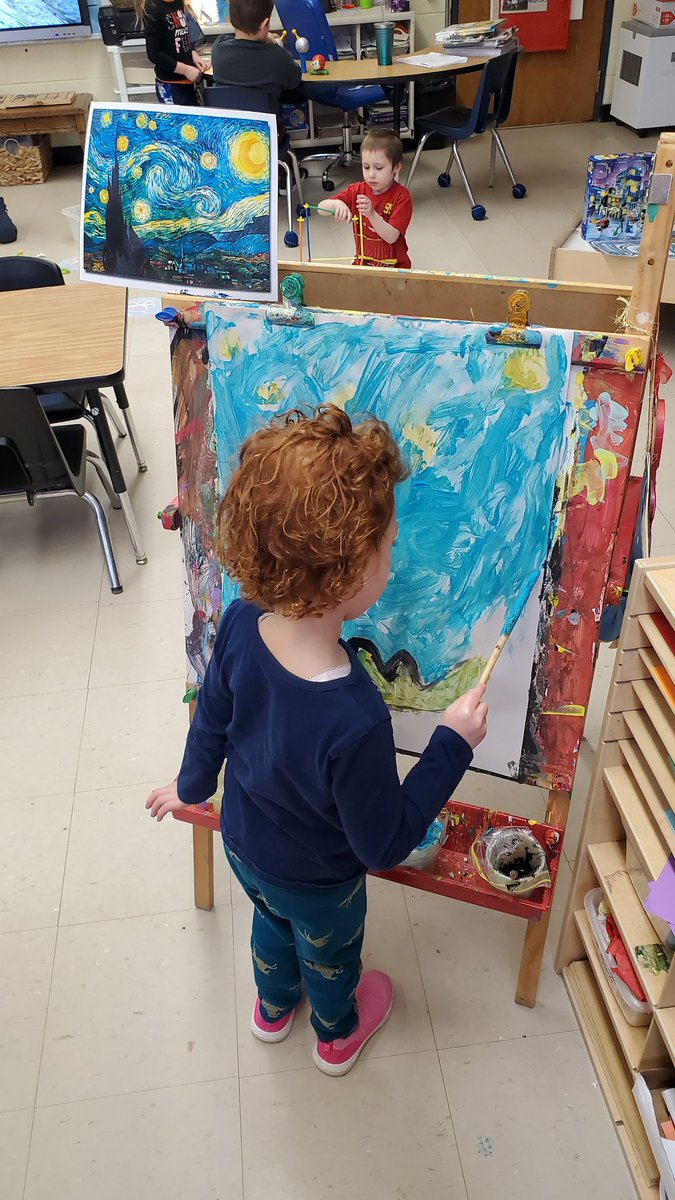 K5htb's tweet photo. My favourite time of year! Learning about famous artists! Getting our Starry Night on. Look at our incredible artists! 🎨 @GrfSchooners @dsbn @RECEMacKay https://t.co/md6evKC9Ed