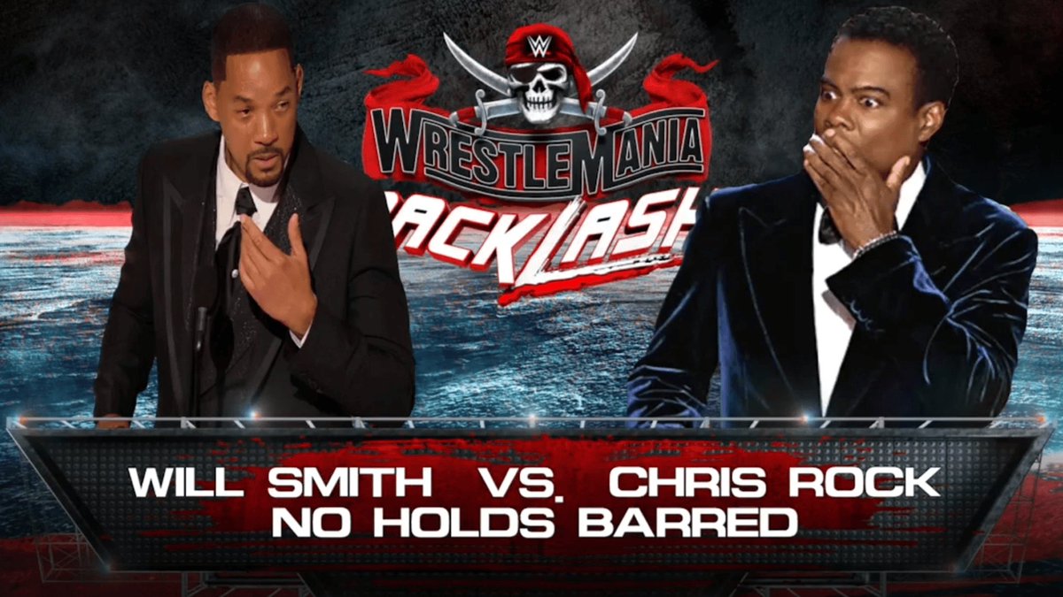 RealFishStakes's tweet photo. IT'S THE OSCARS REMATCH! SMITH VS ROCK! NO HOLDS BARRED!!

https://t.co/2lXUoa9Nci

#WillSmith #ChrisRock #chrisrockwillsmith #WWE2K22 #AcademyAwards https://t.co/quLD3w6nbJ