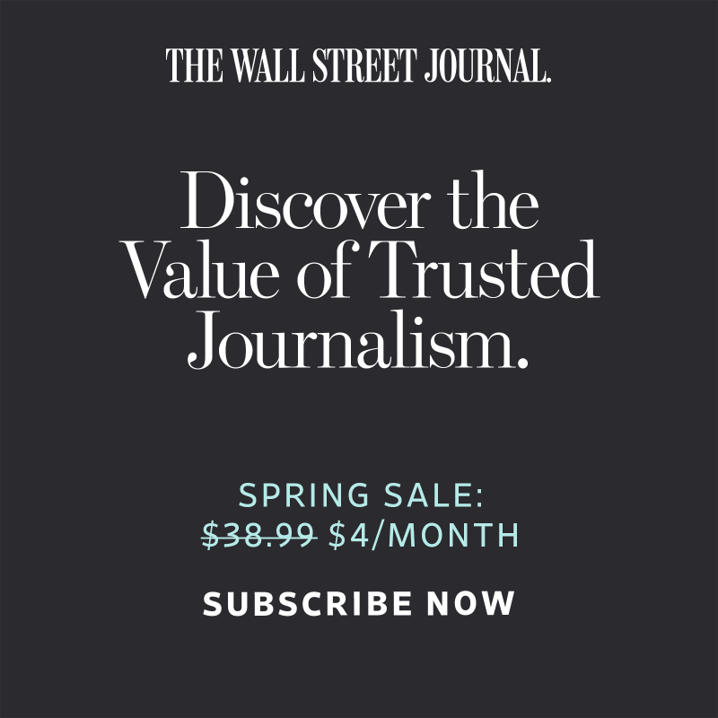 WSJ's tweet photo. Spring Sale: $4 per month. This offer won't last.