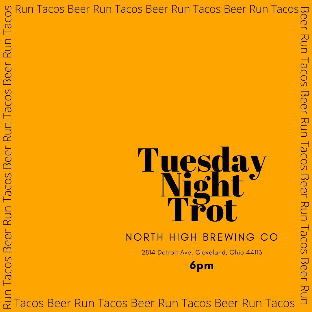 RWTWRunClub's tweet photo. Join us this evening at 6pm at North High Brewing Co. (2814 Detroit Ave. Cleveland, Ohio 44113) as we kick off our “Tuesday Night Trot” weekly group run. https://t.co/mSdr6IcGoJ