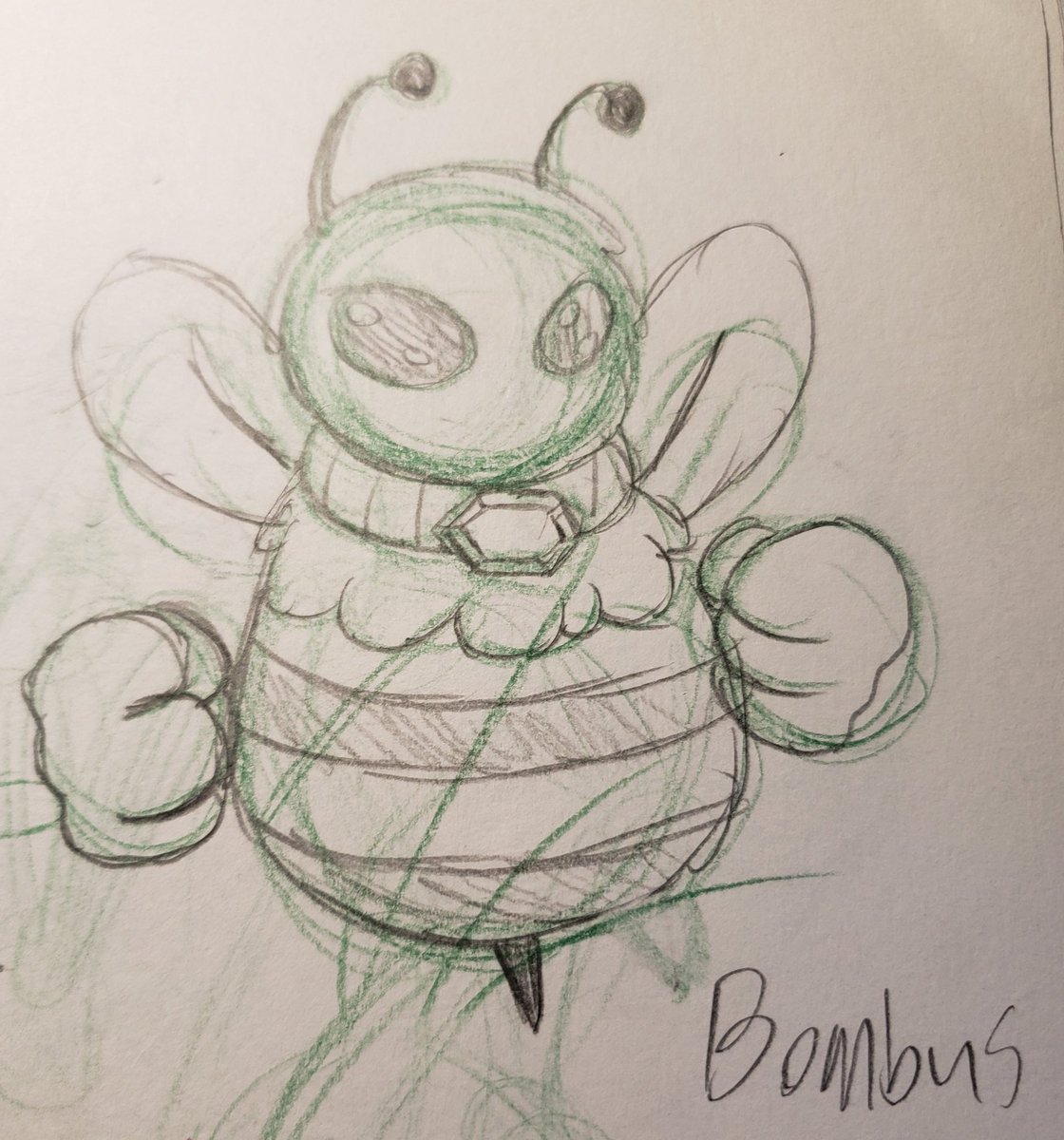 8. To stay on Ayla a bit more, her intial OC design was "Apis". You can see she was more of a human. Bombus was also another that came from the Emoji OC Suggestion stuff

Eventually, Apis became Ayla, and Bombus became Bumblebeast (his name is still Bombus) 