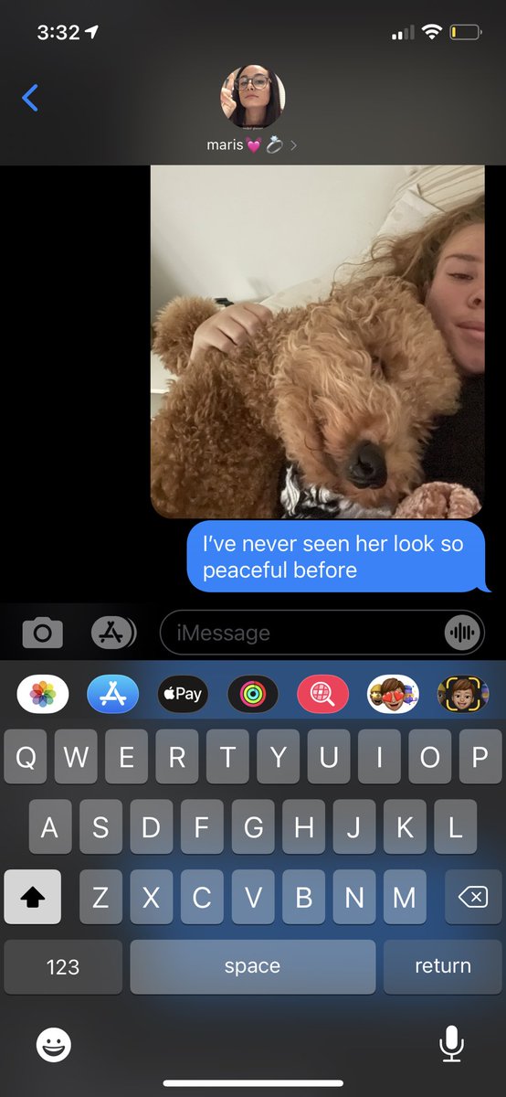 katlynmcQ's tweet photo. When Marissa is at school all day we don’t text regularly, I just send her random pictures of Kota throughout the day https://t.co/7sOyB5O2iS