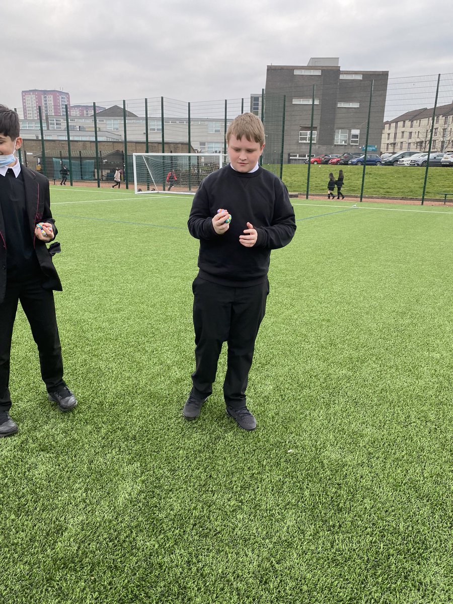 Easter fun with S1. We had a few clear winners in the egg hunt. The boys kindly shared with their classmates and teachers !! Thanks to everyone who helped out.