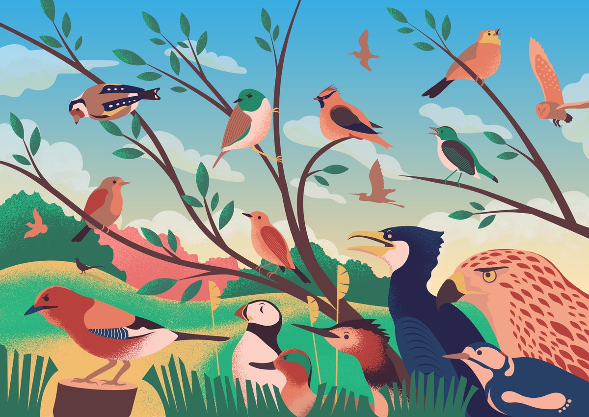 「I can hear the birds sing every morning 」|Jacek Matysiak 🦛 open for commissionsのイラスト