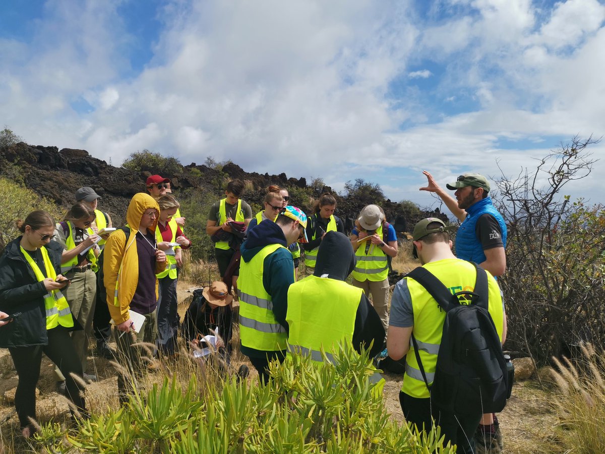 Tenerife 2022 fieldcourse in action @GeoTenerife @Doc_GBird @bangorsoil. So much to learn on this beautiful island #geology #volcanology #soilscience #plantscience and so much more!