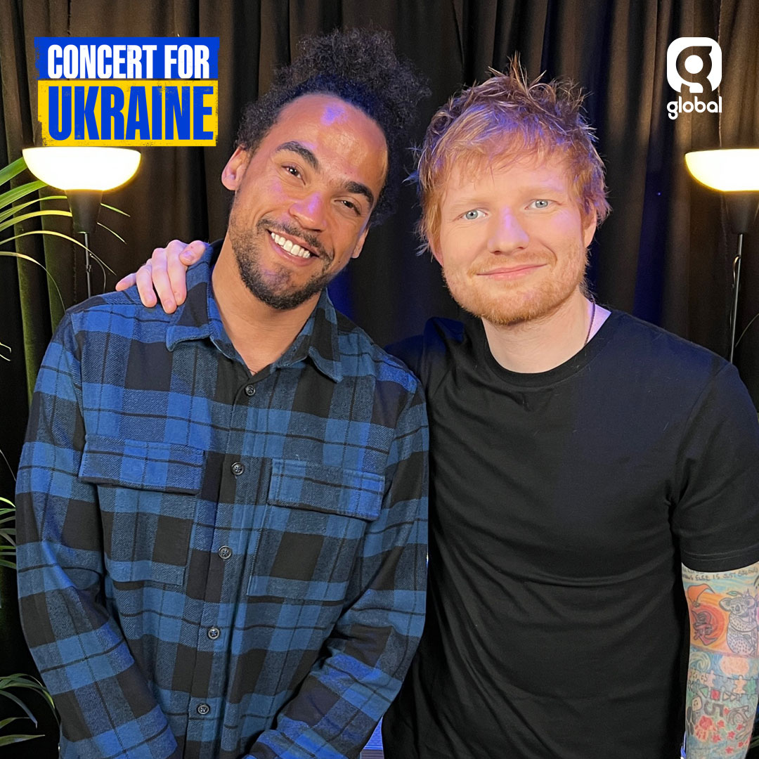 thisisheart's tweet photo. This gem of a man @edsheeran will be hitting the stage later tonight at #ConcertForUkraine -  listen live on 
@globalplayer.

Help show your support by donating to @decappeal at https://t.co/BkbqOT8wPR https://t.co/u8ZKkEhbpI