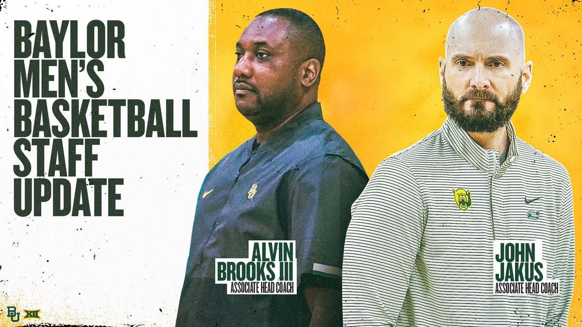 BaylorMBB's tweet photo. Congrats @Coach_AB3 and @CoachJJakus 🎉

Both have been elevated to Associate Head Coach!

#SicEm | #CultureofJOY 🏀 https://t.co/7fmxf05iZI