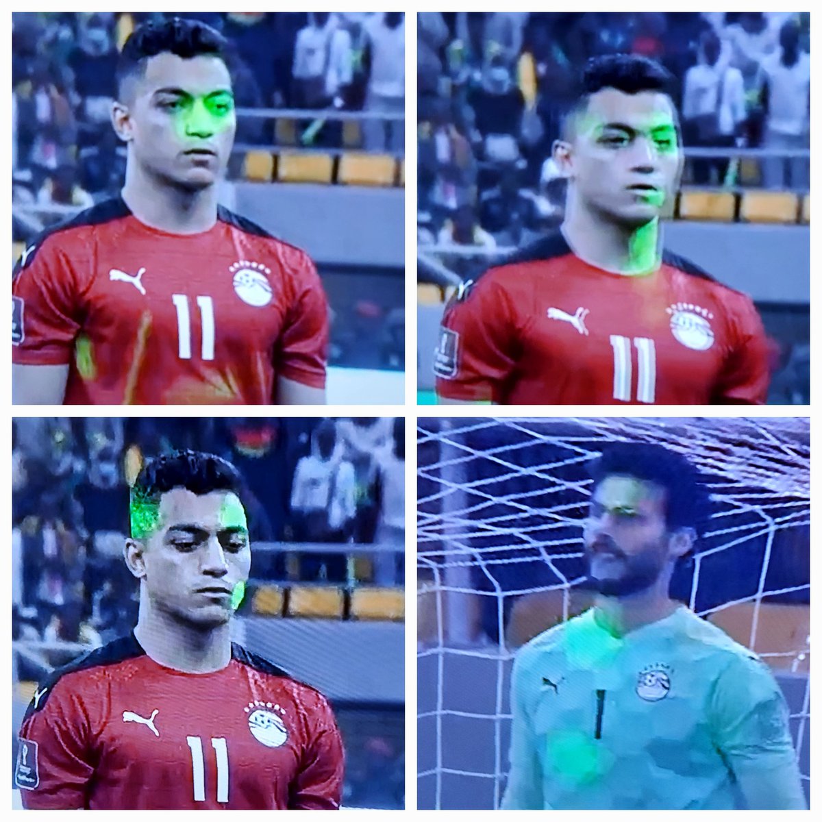 LeeKormish's tweet image. How much do the #greenlights #laserpointers  affect the players?  

Does #FIFA need to sanction nations where their fans do this? 

@TaylorTwellman #Egypt #ThePharaohs