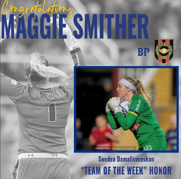 Congratulations to <a href="/magdalines_/">Maggie Smither</a>  for being named to the “Team of the Week” in her first game for <a href="/bpfotboll/">BP</a> 

No stranger to awards, Maggie was:
- 7x Summit League Player of the Week
- 3x Summit League GK of the Year

Once a Jack, always a Jack

#GoJacks 🐰
#ProJacks