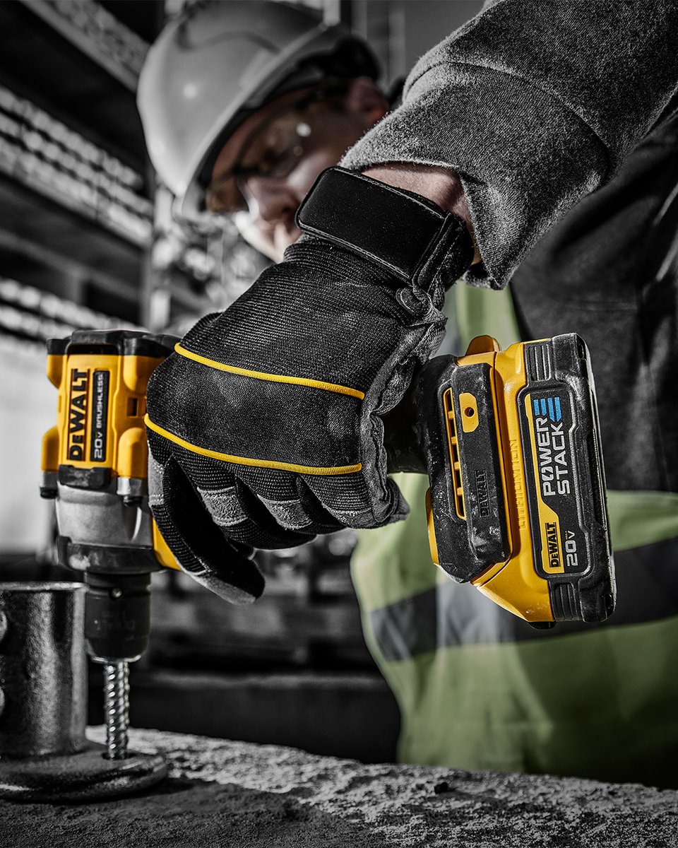 DEWALTtough's tweet photo. Welcome to the future. More powerful, more compact, and lighter* with 2x the cycle life*. The DEWALT POWERSTACK™ is THE NEXT DIMENSION IN POWER™. https://t.co/b4HGRmRkeD https://t.co/4P6NcjznCn
