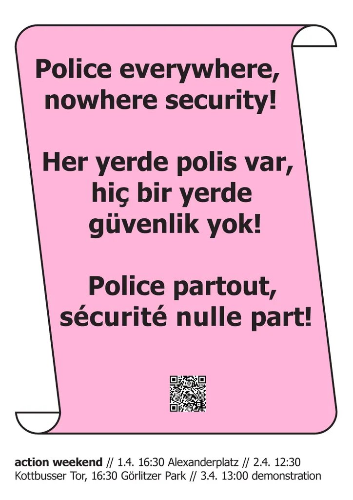 roteinselberlin (@roteinselberlin) on Twitter photo participate in the action weekend against so called danger zones. call in english ihrseidkeinesicherheit.org/aktionswochene… turkish ihrseidkeinesicherheit.org/aktionswochene… arabic ihrseidkeinesicherheit.org/aktionswochene… french ihrseidkeinesicherheit.org/aktionswochene… and polish ihrseidkeinesicherheit.org/aktionswochene… #kboabschaffen participate in the action weekend against so called danger zones. call in english ihrseidkeinesicherheit.org/aktionswochene… turkish ihrseidkeinesicherheit.org/aktionswochene… arabic ihrseidkeinesicherheit.org/aktionswochene… french ihrseidkeinesicherheit.org/aktionswochene… and polish ihrseidkeinesicherheit.org/aktionswochene… #kboabschaffen