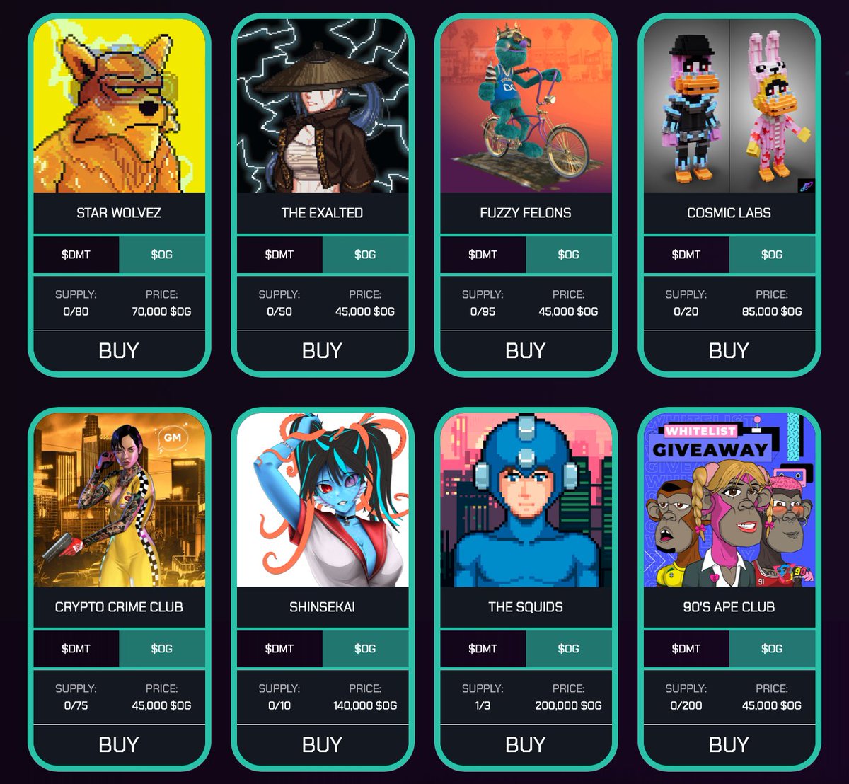 👋 Welcome to #OogaStore

✅ Now secured WLs at store.oogaverse.com

❤️ Happy to have our first projects on board 

<a href="/starwolvez/">Star Wolvez</a> <a href="/AntebellumGames/">AntebellumGames</a> <a href="/exaltedNFT/">The Exalted 🗡</a> <a href="/fuzzyfelons/">Fuzzy Felons</a> <a href="/CosmicLabsNFT/">Cosmic Labs</a> <a href="/cryptocrimeclub/">Crypto Crime Club | A Coalition For Good</a> @shinsekaicorp @90sApeClub <a href="/DreamProtocols/">Dream Protocols</a> 

#OogaVerse #NFT #MekaApesGame