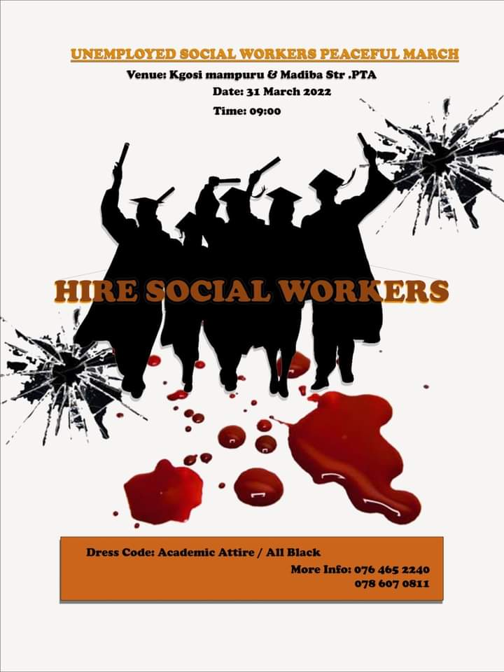 BethuelMokoena's tweet photo. Let's plead solidarity with unemployed Social Workers; while many Social ills are on the serious raise in the country &amp; those who are already in the system are overworked &amp; underpaid. @GovernmentZA @CyrilRamaphosa @thedpsa
#Mbappe 
#Zodwa
#BafanaPride 
#HireSocialWorkers https://t.co/3kJZZQx3CB