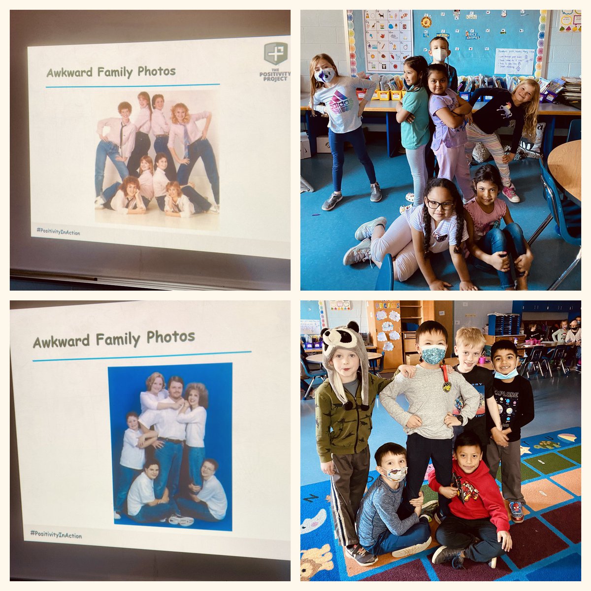 CPESGrade1's tweet photo. We love making each other laugh in first grade! Good thing our #postivityproject trait is humor this week! #cpesbelieves #fcps #humor #awkwardfamilyphotos https://t.co/3ddjQWep9R