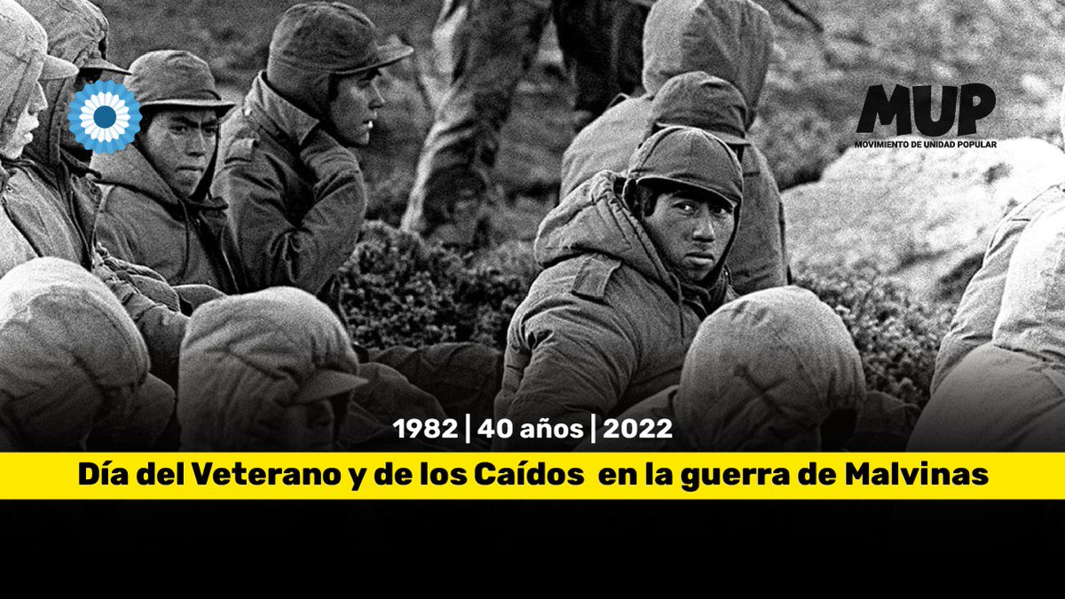MUPArgentina's tweet photo. A 189 años de la ocupación británica y a 40 años de la Guerra de Malvinas, recordamos la valentía de nuestros soldados por recuperar un territorio que nos pertenece y arriesgar la vida por la Patria.
NUESTRO MÁS PROFUNDO RESPETO.
#MalvinasArgentinas
#MUPPresente #MUPConTodos https://t.co/3pcXPRtXxi