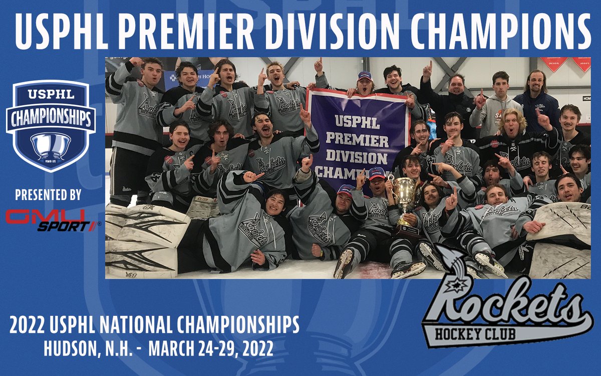 #USPHLNationals Presented By <a href="/GMU_Sport/">GMU Sport</a>: The <a href="/RocketsHC/">Rockets Hockey Club</a> are your 2021-22 #USPHLPremier National Champions! 

Congratulations to Head Coach Jason Kilcoyne and all of the players! 

Final Score: <a href="/RocketsHC/">Rockets Hockey Club</a> 3, <a href="/MetroJetsHockey/">Metro Jets Hockey</a> 2