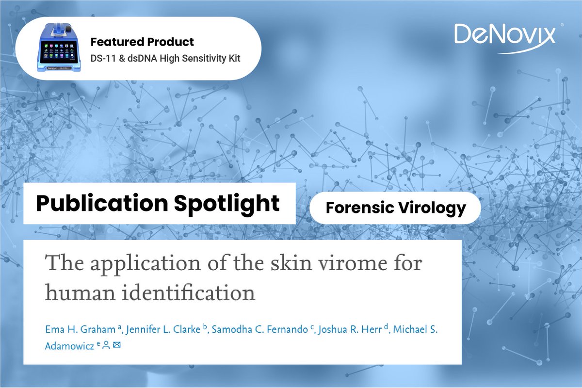 Check out this study investigating how the human skin virome may act as an alternative DNA profile. 

A DeNovix dsDNA High Sensitivity assay and DS-11 were used to quantify DNA libraries.

sciencedirect.com/science/articl…

#Forensics #Virology #DNALibrary