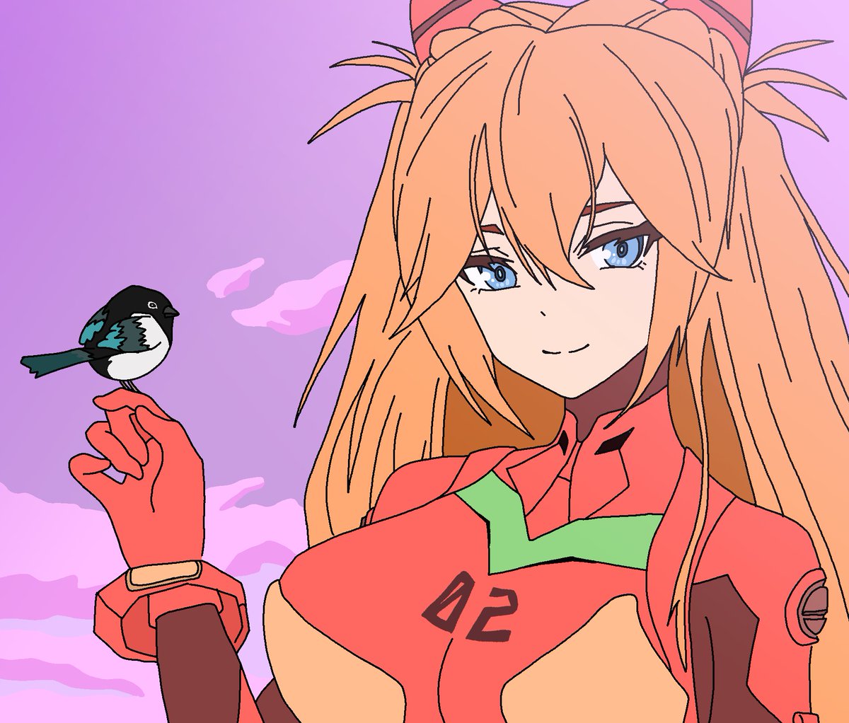 Asuka with magpie.
Art by <a href="/kirodena/">kiro</a> 

cc: <a href="/videoanon/">lynx</a> $KDA