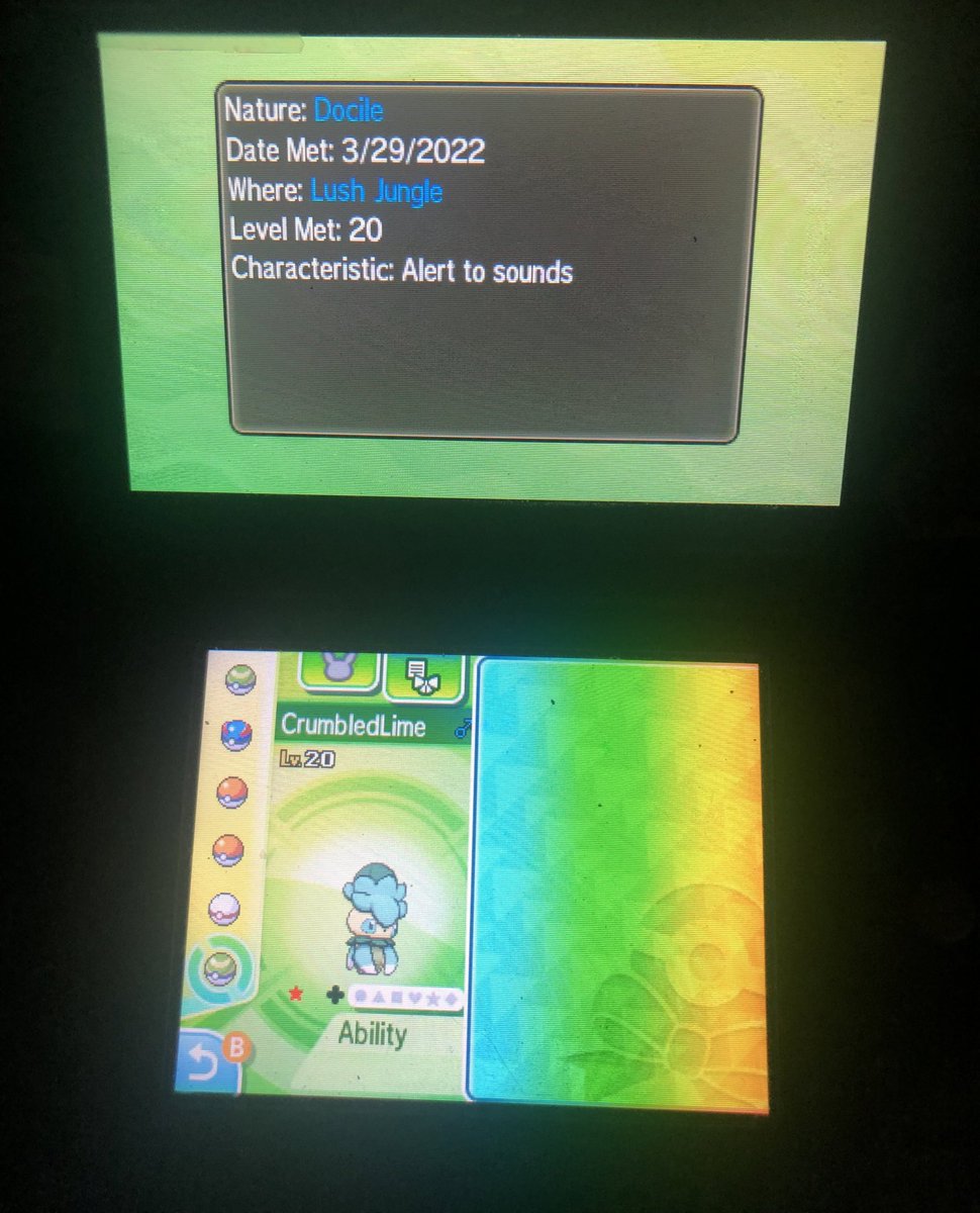 JediKush831's tweet photo. After 268 sos encounters, I present “CrumbledLime” the shiny fomantis! #AceShinyHunters #SOSMethod #UltraSun☀️ https://t.co/TBCRen2bkW